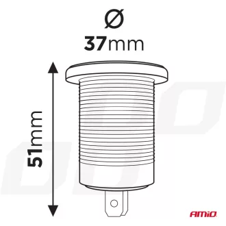 Amio Vízálló Dupla USB Aljzat MOD-03 12/24 1-2.1A