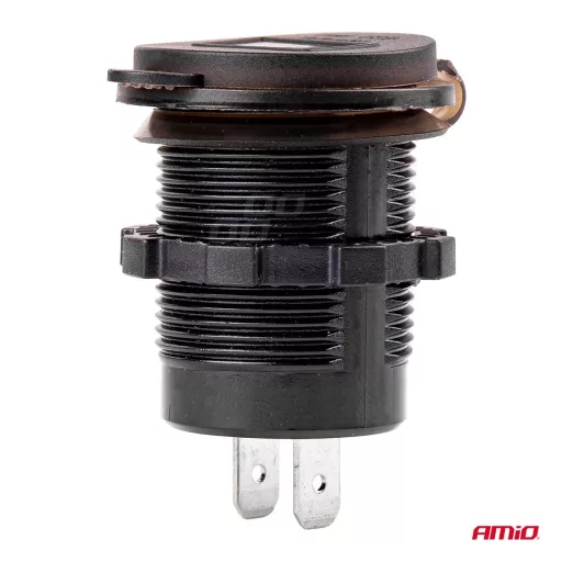 Amio Vízálló Töltő Voltmérővel 2 USB 12/24V 3A