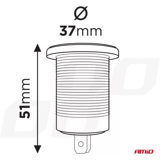 Amio Vízálló Töltő Voltmérővel 2 USB 12/24V 3A