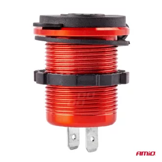   Amio Vízálló Gyorstöltő Alumínium Házban 2 USB 12/24V 3.1A