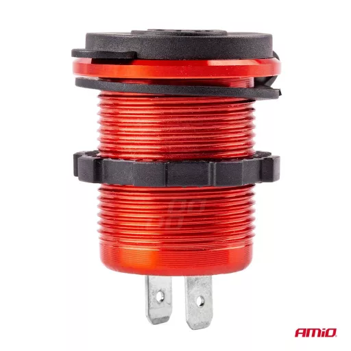 Amio Vízálló Gyorstöltő Alumínium Házban 2 USB 12/24V 3.1A