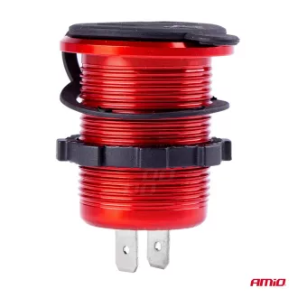   Amio Vízálló Töltő Feszültségmérő 2xUSB 12/24V MOD-11