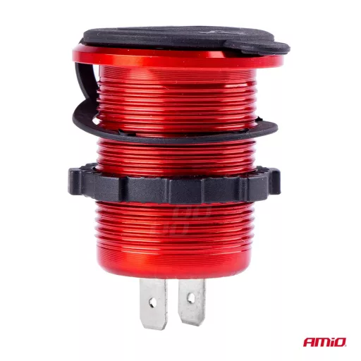 Amio Vízálló Töltő Feszültségmérő 2xUSB 12/24V MOD-11