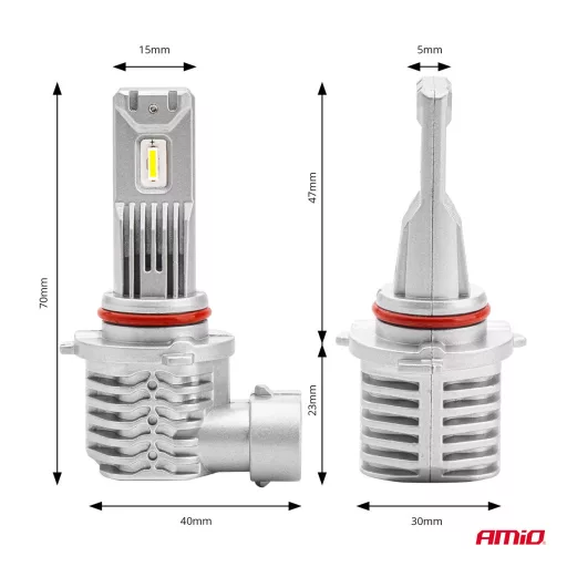 Amio Led Izzó X1 sorozat HB3 9005/HIR1 9011/H10 12V 40W 6500K 2db