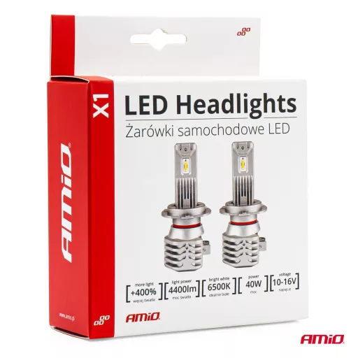 Amio Led Izzó X1 sorozat HB3 9005/HIR1 9011/H10 12V 40W 6500K 2db