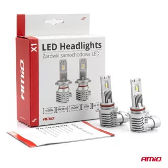   Amio Led Izzó X1 sorozat HB3 9005/HIR1 9011/H10 12V 40W 6500K 2db