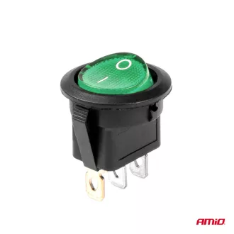 Amio Kétállású Kapcsoló Zöld Kerek 12V/24V 20A