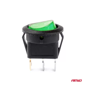 Amio Kétállású Kapcsoló Zöld Kerek 12V/24V 20A