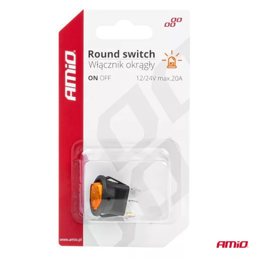 Amio Kétállású Kapcsoló Kerek Sárga 12V/24V