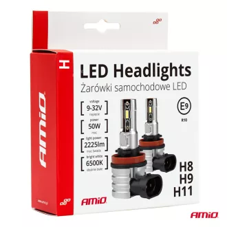 Amio Led Izzó H-Mini Sorozat H8/H9/H11/H16 42W 6500K  2db