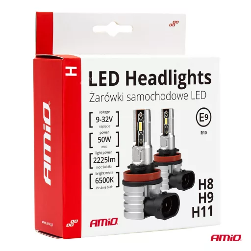 Amio Led Izzó H-Mini Sorozat H8/H9/H11/H16 42W 6500K  2db