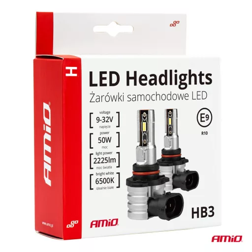 Amio Led Izzó H-Mini Sorozat HB3 9005/HIR1 9011/H10 42W 6500K 2db