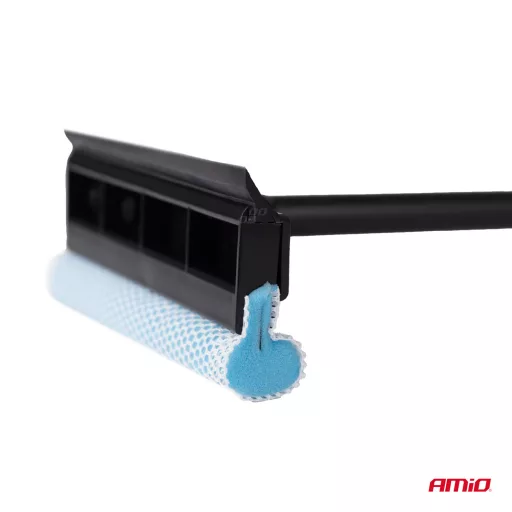 Amio Ablaktisztító gumibetéttel, műanyag nyelű, 20 cm-es fejjel, 54 cm hosszú