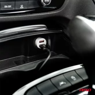 Amio Autós töltő 2x USB-A 2.1A 12/24V