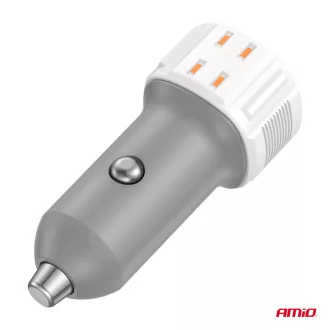 Amio USB + USB-C Szivargyújtós Töltő 20W 12/24V