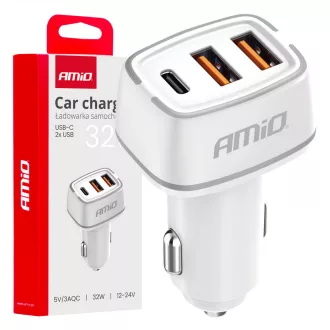 Amio Szivargyújtó USB elosztó 3-as, 32W 12-24V