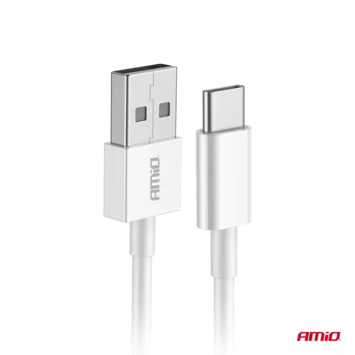 Amio Adatkábel USB-USB-C 2M Fehér 2A