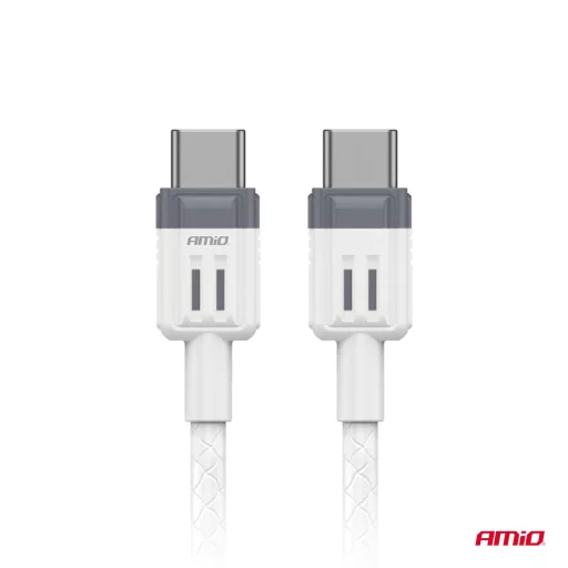 Amio Adatkábel USB-C-USB-C 200 CM 60W Fehér