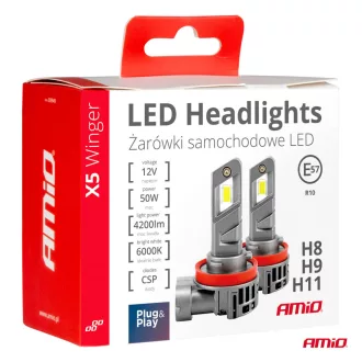  Amio LED-es fényszórók X5-sorozat WINGER H8 H9 H11 6000K max 50W