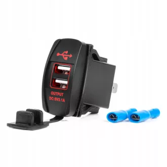 Amio Dupla Usb Aljzat, Beépíthető, Vízálló, 12/24V