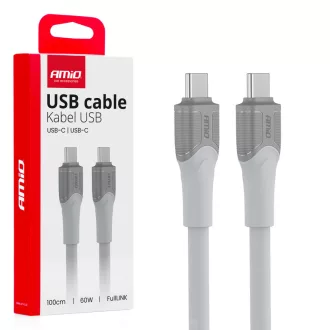 Amio Adatkábel USB-C-USB-C 100 CM 60W Fehér