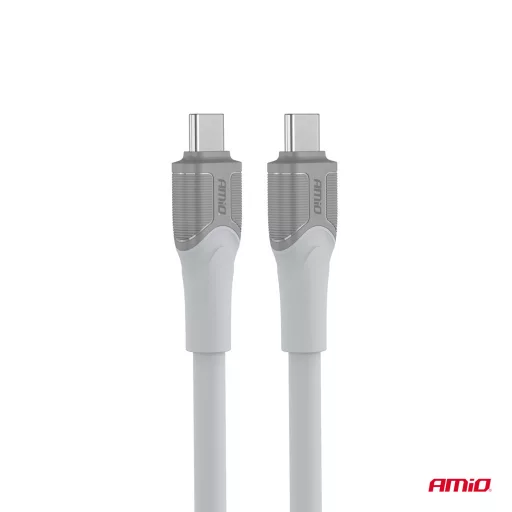 Amio Adatkábel USB-C-USB-C 100 CM 60W Fehér