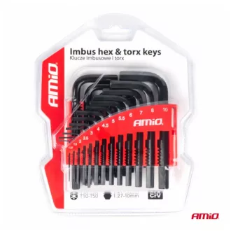 Amio Imbusz és Torx Készlet, 22db-os