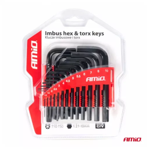 Amio Imbusz és Torx Készlet, 22db-os