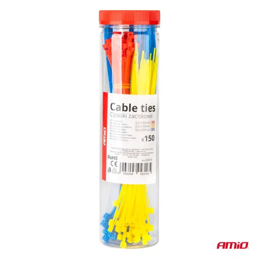 Amio Kábelkötöző Szett 150 DB-OS 50X100MM / 50X150MM / 50X200MM