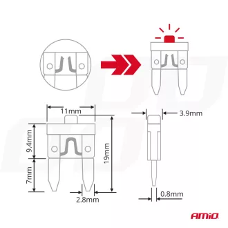 Amio Mini Késes Biztosíték Szett 10db