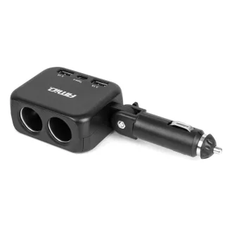   Amio Dupla elosztós töltő 2x USB A 1x USB C 12/24V 100W 180°