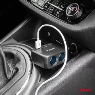   Amio Dupla elosztós töltő 2x USB A 1x USB C 12/24V 100W 180°