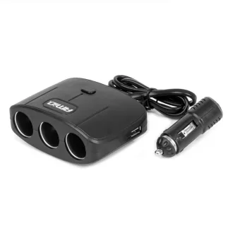   Amio Szivargyújtó Elosztó 3-as, 70cm Hosszabbítóval, 100W 12/24V