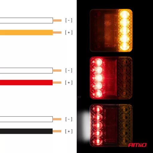 Amio Hátsó LED Lámpa 4 Funkciós 12V/24V