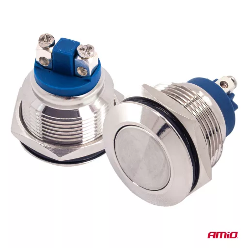 Amio Kapcsoló Nyomógomb 19mm 12-230V 5A