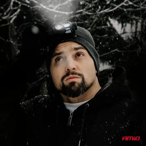 Amio LED fejlámpa XPG+COB 1200mAh (AKKU)