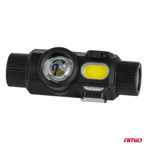 Amio LED fejlámpa XPG+COB 1200mAh (AKKU)