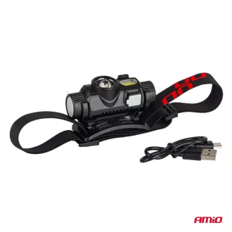 Amio LED fejlámpa XPG+COB 1200mAh (AKKU)