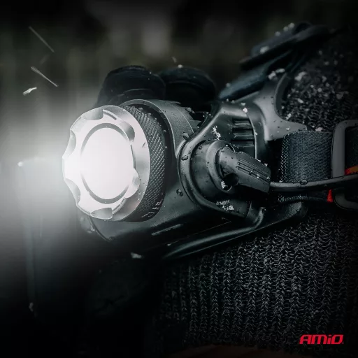 Amio LED-es fejlámpa T6 3600mAh - Tölthető