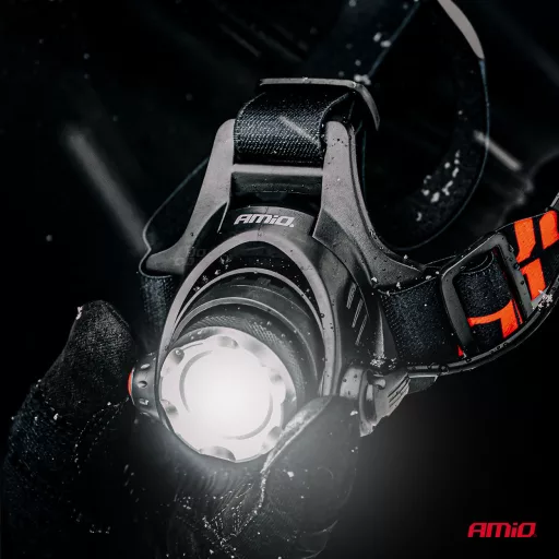 Amio LED-es fejlámpa T6 3600mAh - Tölthető