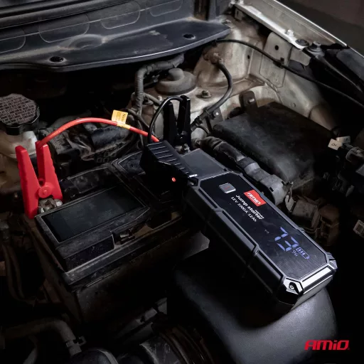 Amio Hordozható 3az1-ben Akkumulátor, 12V, 12000mAh