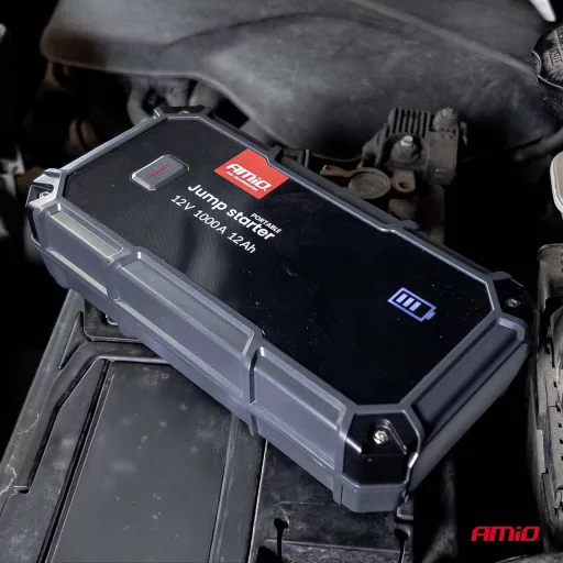 Amio Hordozható 3az1-ben Akkumulátor, 12V, 12000mAh