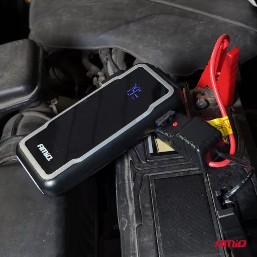 Amio Hordozható 3 az 1-ben Indító/LED/Powerbank 12V 12.000mAh