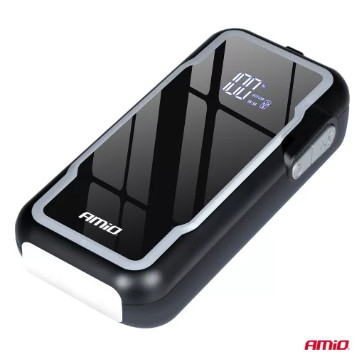 Amio Hordozható 3 az 1-ben Indító/LED/Powerbank 12V 12.000mAh