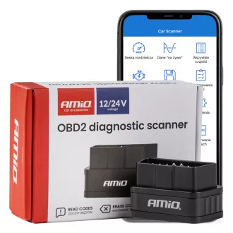 Amio Diagnosztikai Eszköz OBD2, Vezeték Nélküli, 12/24V