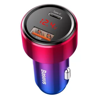   Baseus Szivargyújtós Töltő USB/USB C-vel És Voltmérővel