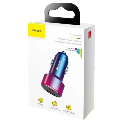 Baseus Szivargyújtós Töltő USB/USB C-vel És Voltmérővel