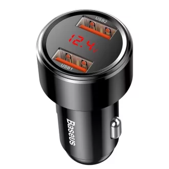   Baseus Magic Szivargyújtós Töltő 2x USB QC 3.0 45W Fekete