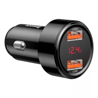   Baseus Magic Szivargyújtós Töltő 2x USB QC 3.0 45W Fekete