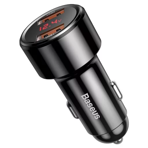 Baseus Magic Szivargyújtós Töltő 2x USB QC 3.0 45W Fekete